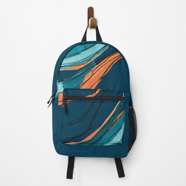 Item preview, Abstract string (Orange & blue / blue background) designed and sold by MentaLee.