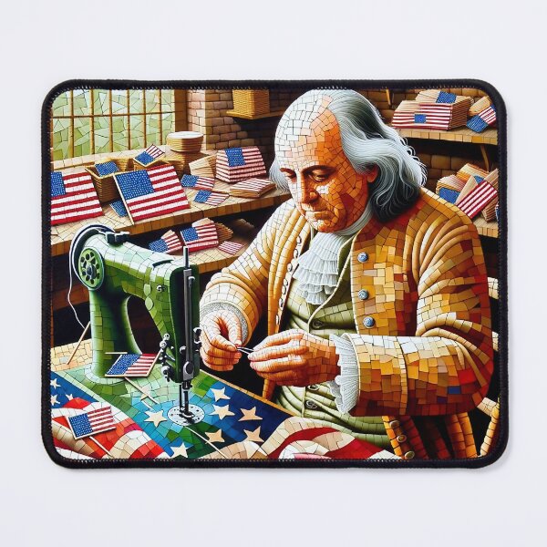 Item preview, Ben Franklin Sewing American Flags designed and sold by NovosArt.