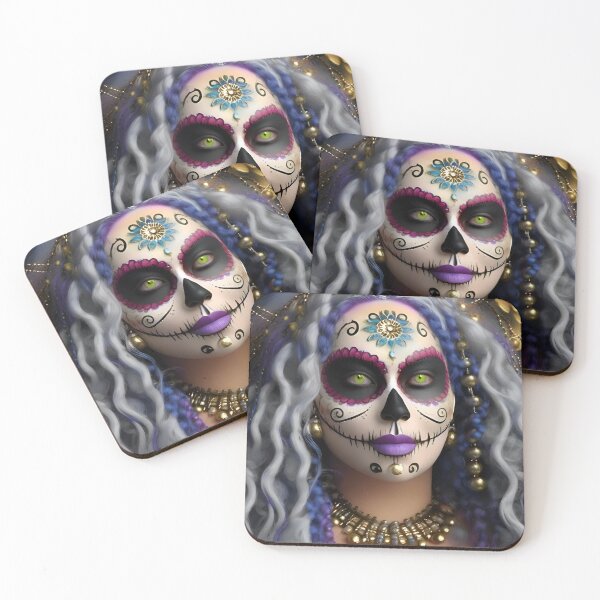 Item preview, La Catrina, sugar skull for Dia de Los Muertos designed and sold by Robyn C Michael.