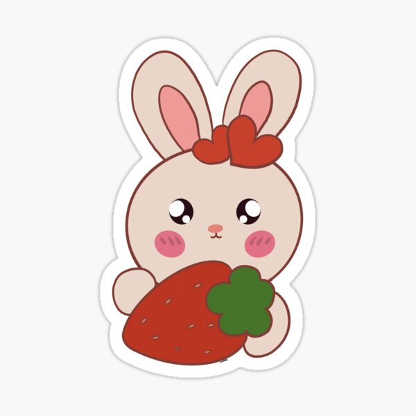 Cute Strawberry Sticker - hollymarshmallow