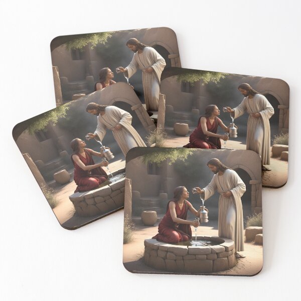 Item preview, "Living Waters" is AI text-to-image of Christ replenishing while receiving water designed and sold by Robyn C Michael.
