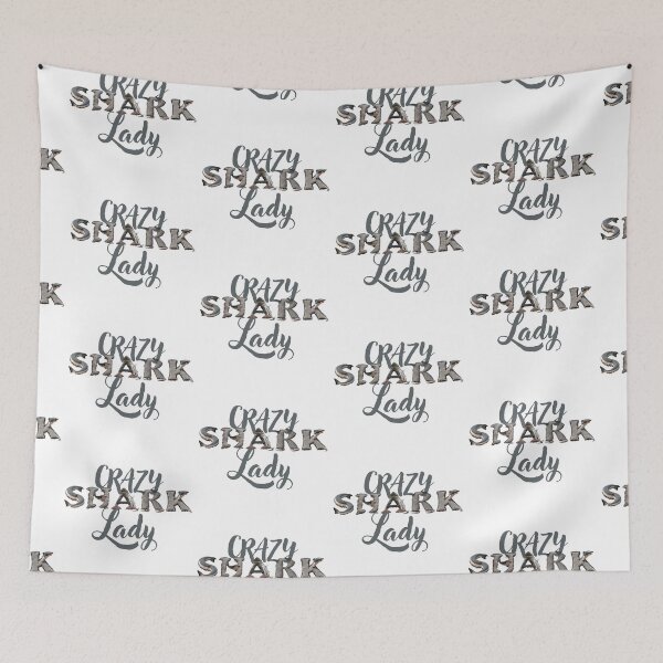 Item preview, Crazy shark lady (with awesome photos of sharks) designed and sold by thetypographer.