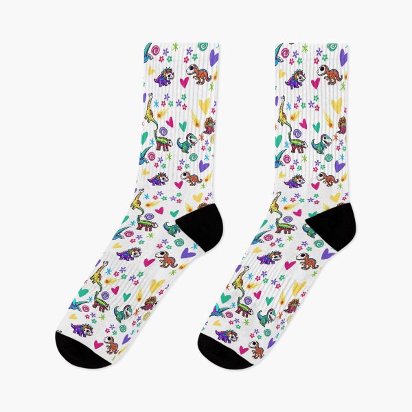 Item preview, Sugar Skull Dinos bright and colourful floral pattern White designed and sold by Fr0mtheMachine.