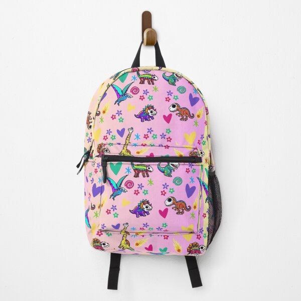 Item preview, Sugar Skull Dinos bright and colourful floral pattern pink designed and sold by Fr0mtheMachine.