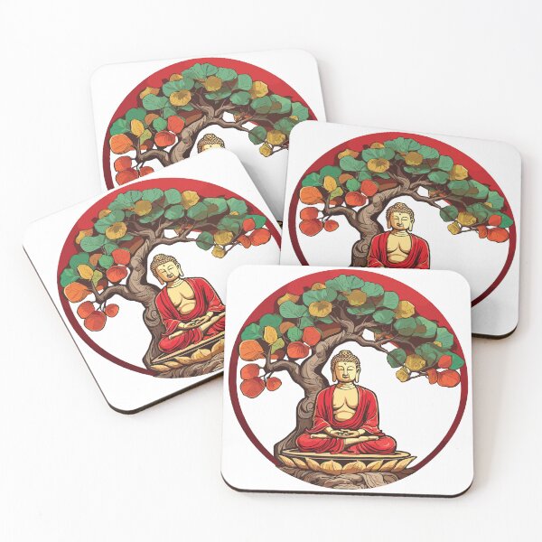 Item preview, Buddha Under Reggae Colored Bodhi Tree designed and sold by reggaeartgifts.