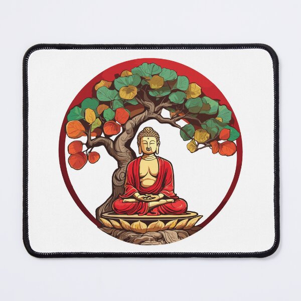 Item preview, Buddha Under Reggae Colored Bodhi Tree designed and sold by reggaeartgifts.