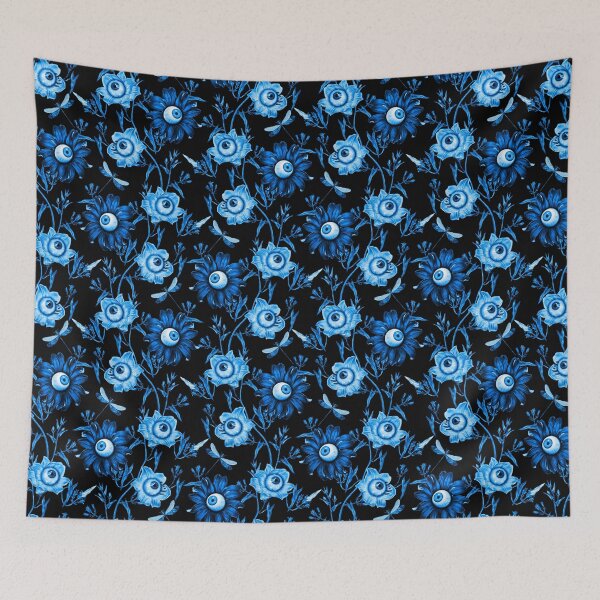 Item preview, Flores encantadas, Encantado, jardín de medianoche, Fantasma, libélula, negro, ojos, flores, botánico, otoño, oscuro, Halloween, espeluznante, feliz Halloween, aterrador, bosque designed and sold by letsgow8th.