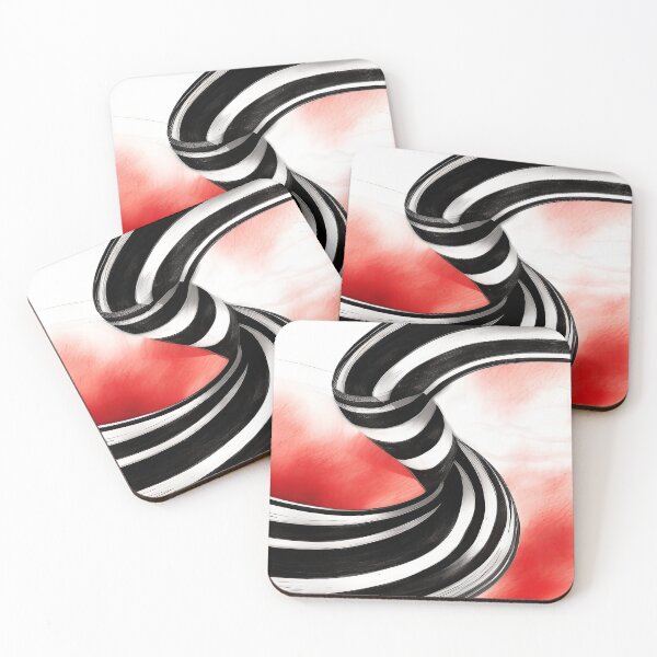 Item preview, Black and White Ribbon Twisted Tie Illustration with Scenic Christmas Red Background designed and sold by deniselynnimage.