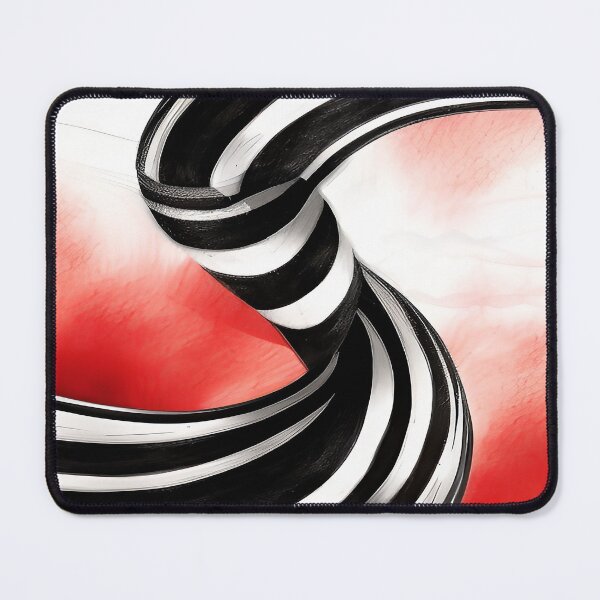 Item preview, Black and White Ribbon Twisted Tie Illustration with Scenic Christmas Red Background designed and sold by deniselynnimage.