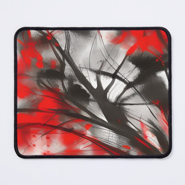 Item preview, Red Black White Scene Tree Branches and Christmas Red Leaves designed and sold by deniselynnimage.