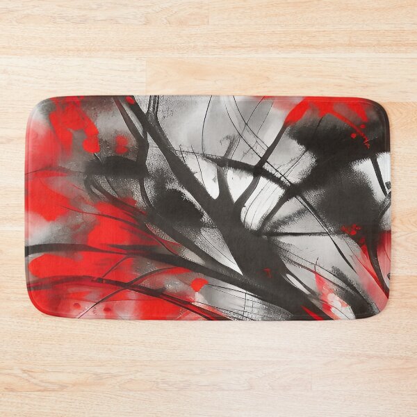 Item preview, Red Black White Scene Tree Branches and Christmas Red Leaves designed and sold by deniselynnimage.