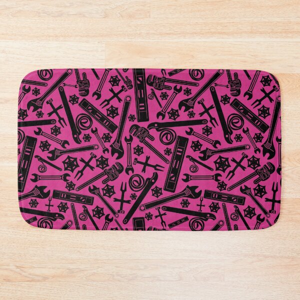Item preview, Plumbing Tools Themed Pattern Hot Pink and Black designed and sold by TheTradesStore.