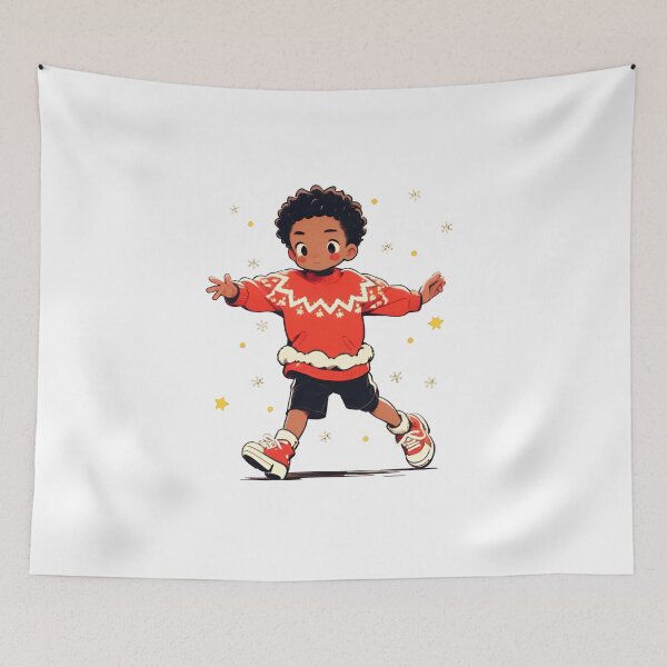 Item preview, Cute Christmas Boy Print designed and sold by World of Printed Art ..