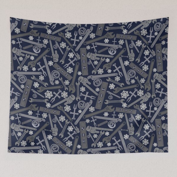 Item preview, Plumbing Tools Exclusive Pattern in Blue and Gray designed and sold by TheTradesStore.