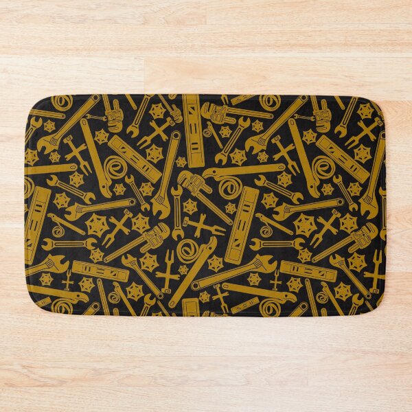 Item preview, Plumbing Tools Gold on Black Background designed and sold by TheTradesStore.