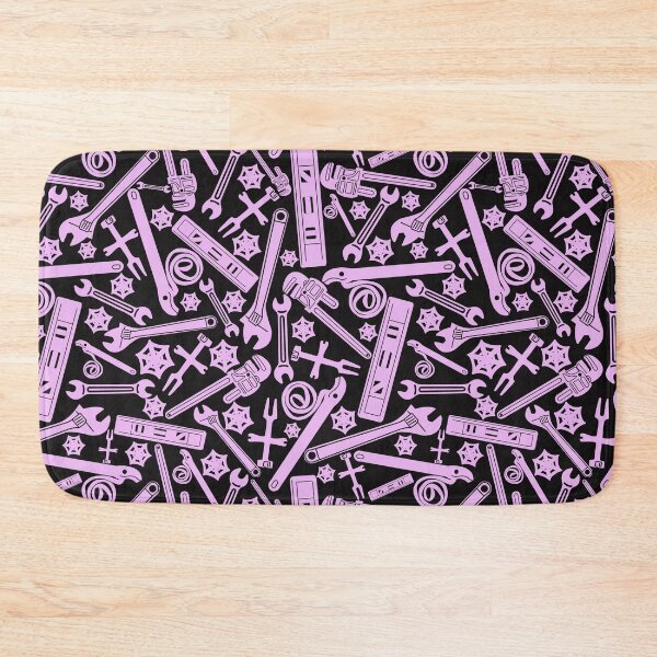 Item preview, Plumbing Tools Exclusive Pattern in Lilac Purple on Black Background designed and sold by TheTradesStore.