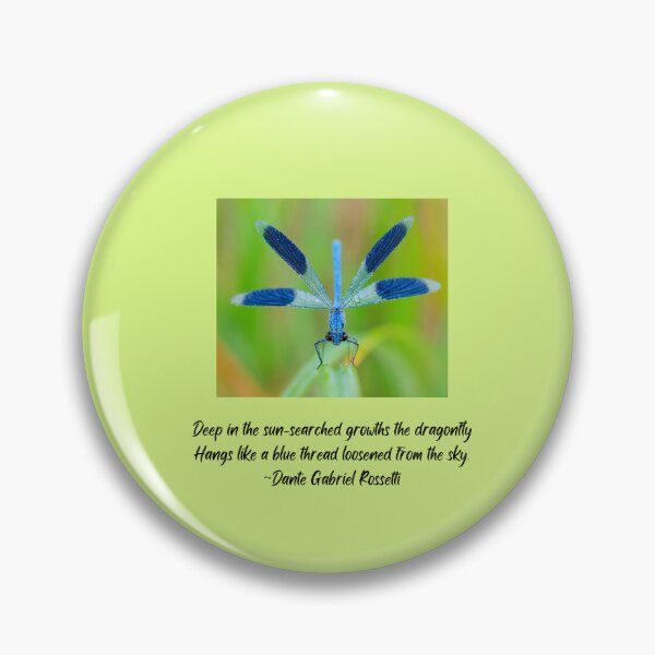 Item preview, Dragonfly inspirational quote Dante Rossetti blue insect image designed and sold by celestwoo.