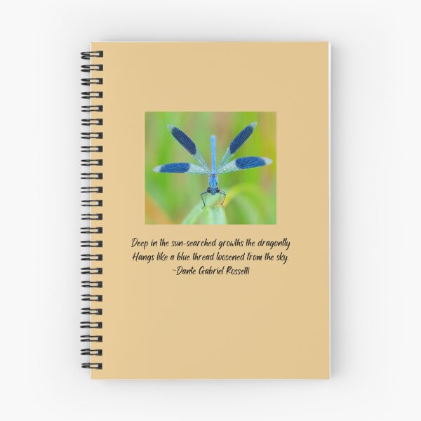 Item preview, Dragonfly inspirational quote Dante Rossetti blue insect image designed and sold by celestwoo.