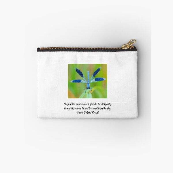 Item preview, Dragonfly inspirational quote Dante Rossetti blue insect image designed and sold by celestwoo.