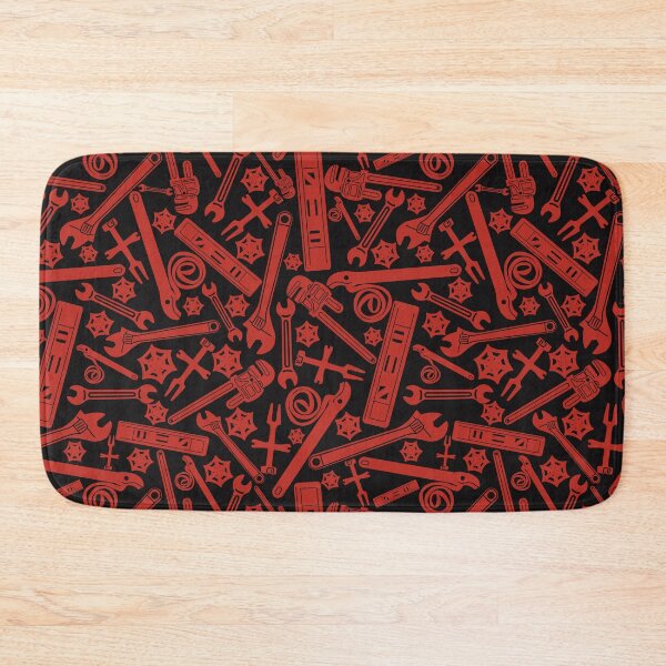 Item preview, Plumbing Tools Red on Black Background designed and sold by TheTradesStore.