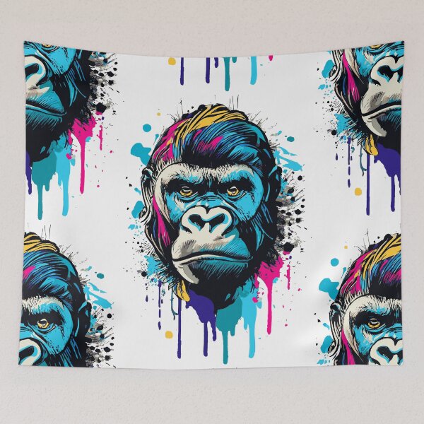 Item preview, Gorilla Colorful - Gorilla Head Illustration designed and sold by BabyYodaSticker.