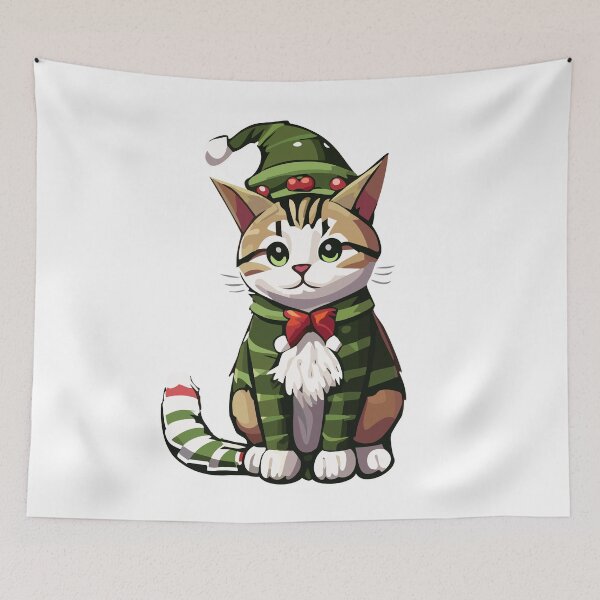 Item preview, Christmas Cat - Elf designed and sold by AJ’s Shop.