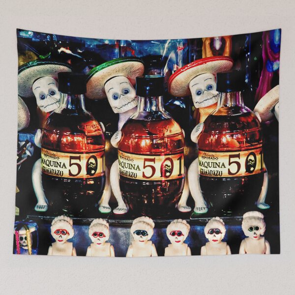 Item preview, Day of the Dead candy and tequila display designed and sold by Travelways.