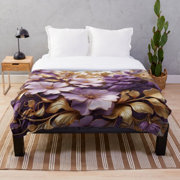 Item preview,  Purple and Gold Floral  designed and sold by Neranchara.