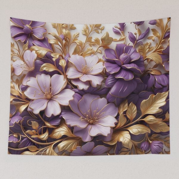 Item preview,  Purple and Gold Floral  designed and sold by Neranchara.