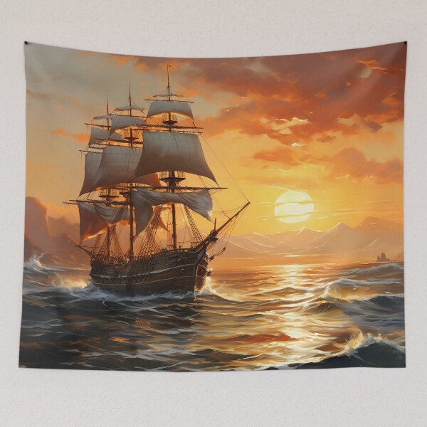 Item preview, The ship at Sunset designed and sold by Art by Lilia.