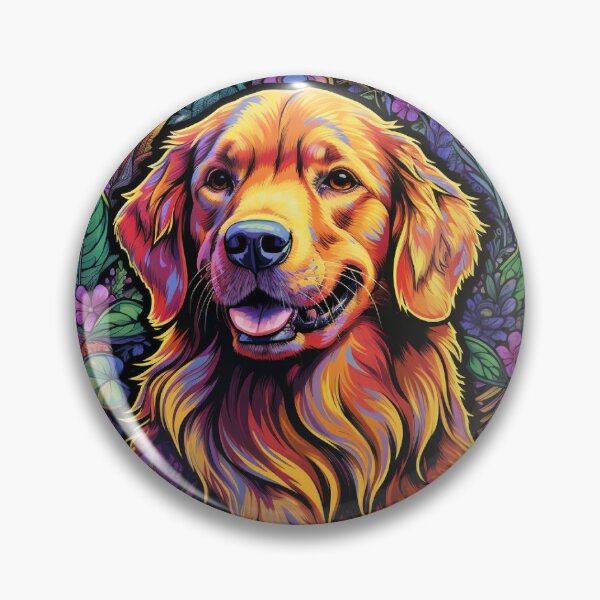 Item preview, Beautiful Golden Retriever with flower background sticker designed and sold by ChrisM63.