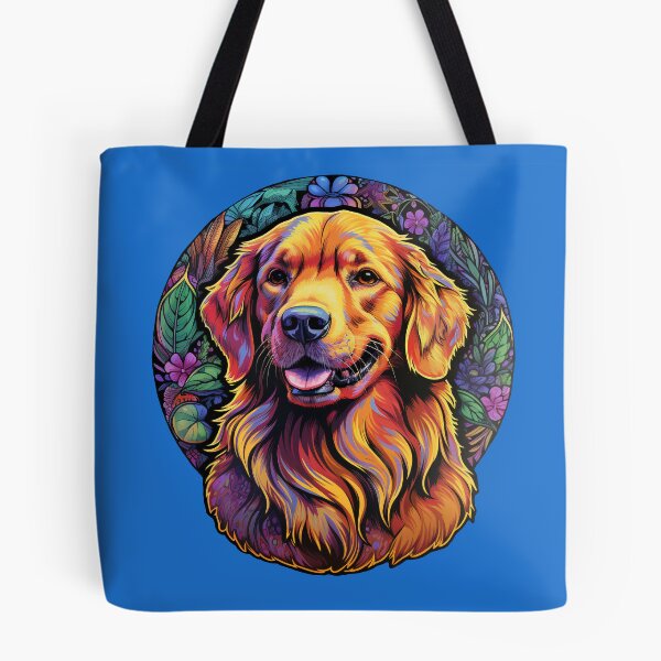 Item preview, Vinilo decorativo hermoso golden retriever con fondo de flores designed and sold by ChrisM63.