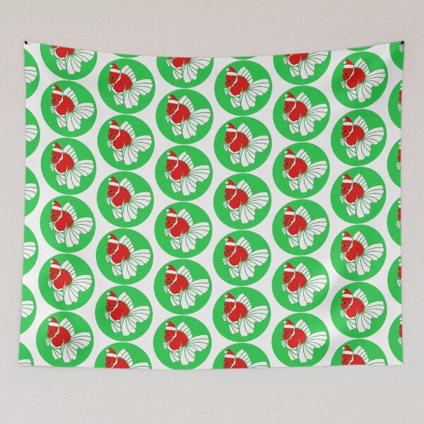 Item preview, Red and White Oranda Goldfish Santa  designed and sold by Nosnah.