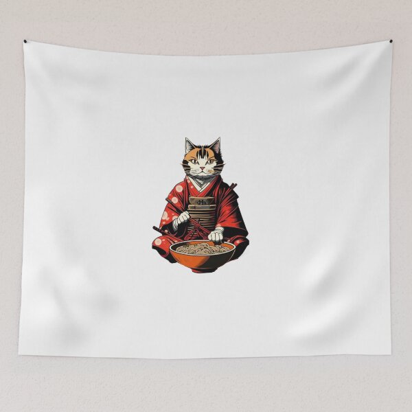 Item preview, cool japan cat with ramen designed and sold by KorArtStudio.