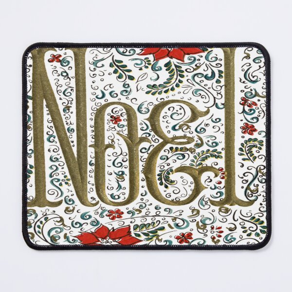 Item preview, ugliest Retro Floral typography Bohemian Christmas Joyeux Noel designed and sold by LEILA ART SPACE.