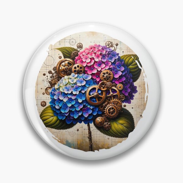 Item preview, Steampunk Hydrangea Art Oval designed and sold by NovosArt.