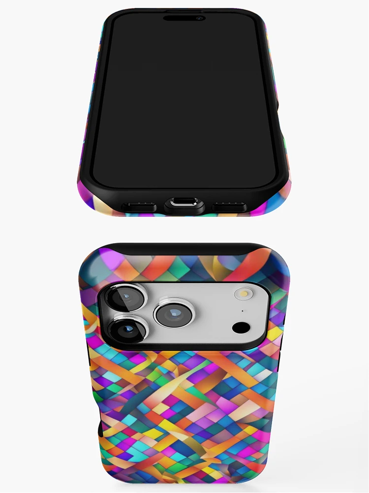 Thumbnail 3 of 4, iPhone Case, Abstract Colorful Ribbon Pattern designed and sold by calibrit.