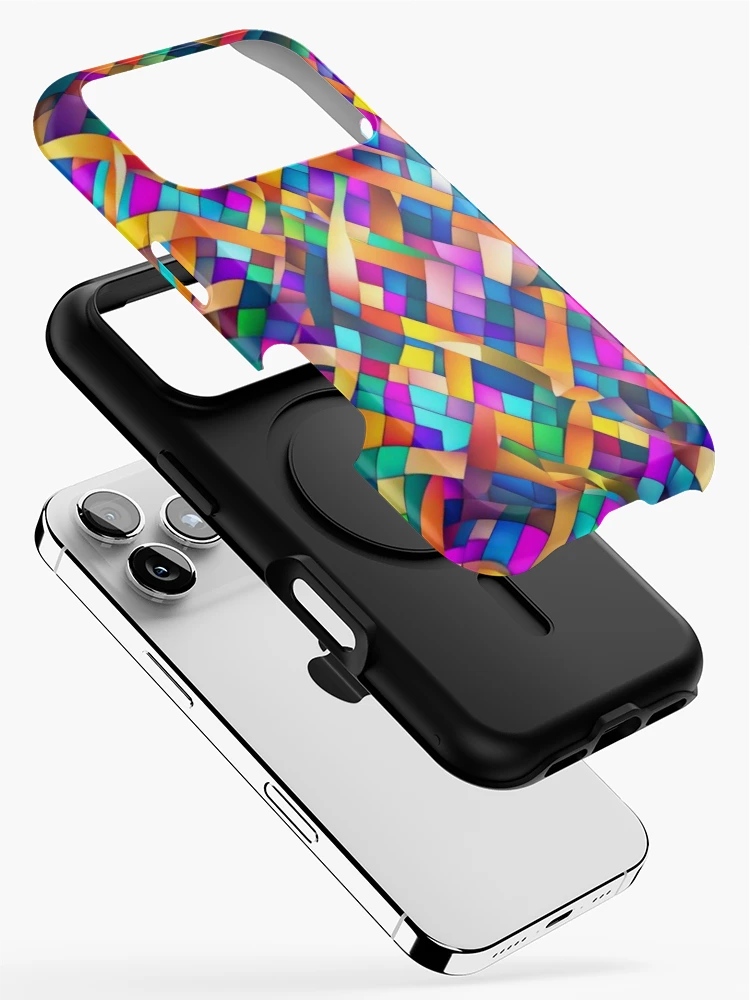 Thumbnail 2 of 4, iPhone Case, Abstract Colorful Ribbon Pattern designed and sold by calibrit.