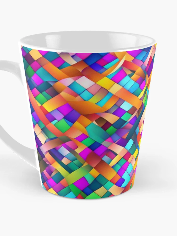 Thumbnail 3 of 4, Coffee Mug, Abstract Colorful Ribbon Pattern designed and sold by calibrit.