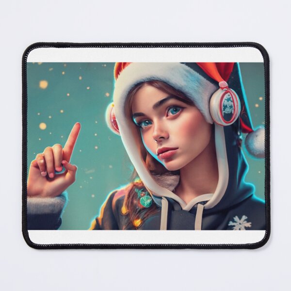 Item preview, girl in santa hat designed and sold by Robert Pląder.