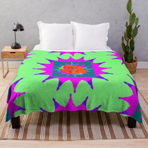Item preview, Whimsical neon Green Orange flower design by Iritof designed and sold by iritof.