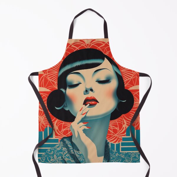 Item preview, Shanghai Smoking Girl Red Turquoise 1 designed and sold by Meeheemaha.