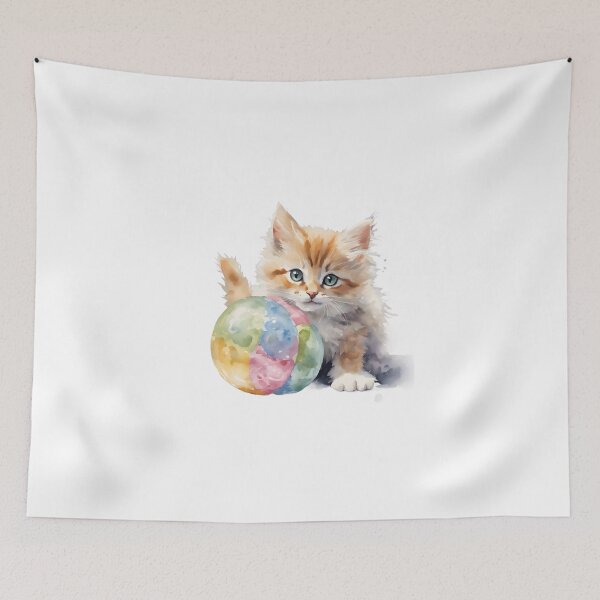 Item preview, A Kitten with ball designed and sold by Vibes-vintage.