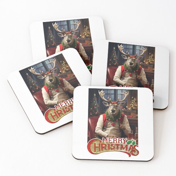 Item preview, Reindeer in Bar; Merry Christmas;  designed and sold by StickerApe.