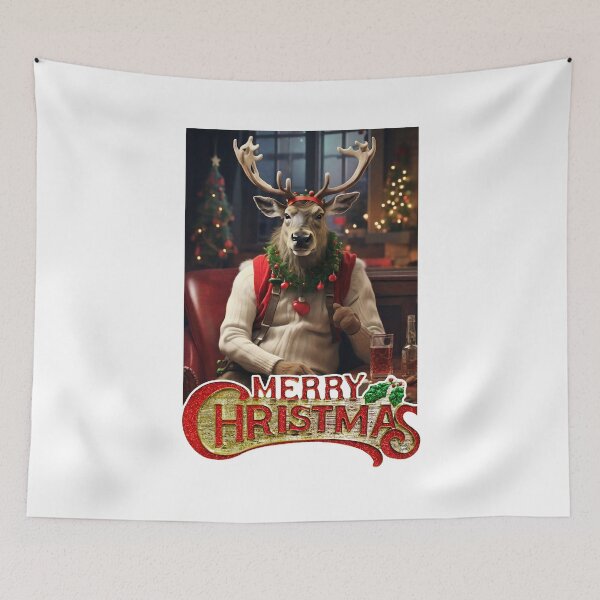 Item preview, Reindeer in Bar; Merry Christmas;  designed and sold by StickerApe.