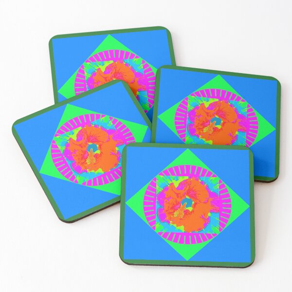 Item preview, Whimsical neon colors Orange abstract flower design by Iritof designed and sold by iritof.