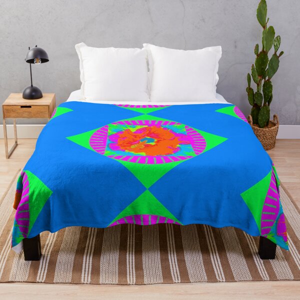Item preview, Whimsical neon colors Orange abstract flower design by Iritof designed and sold by iritof.