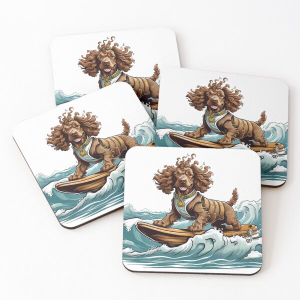 Item preview, Riding the Waves: Irish Water Spaniel's Aquatic Adventure designed and sold by Fenomena Designs.