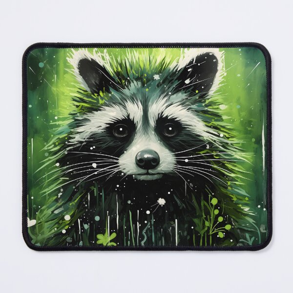 Item preview, Emerald Dream: Striking Raccoon in a Speedpainting Fantasy designed and sold by EnchantArtCo.