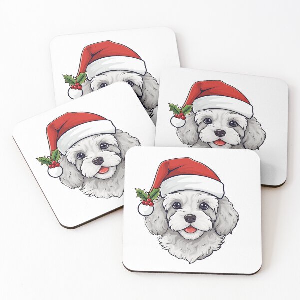 Item preview, Cavapoo and Cavoodle Christmas White Gray designed and sold by wotsthis.